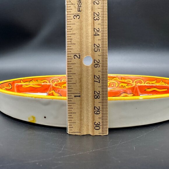 Vintage Floral Divided Serving Plate Moriyama Mori Machi Hand Painted Japan - Picture 8 of 8